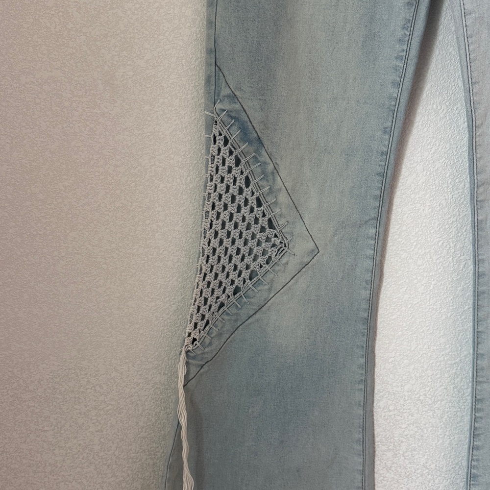Banana Limon Brazilian Jeans Women SZ 25 Crochet Boho Flare SZ  5/6 sale🔥🔥🔥 - Picture 3 of 11